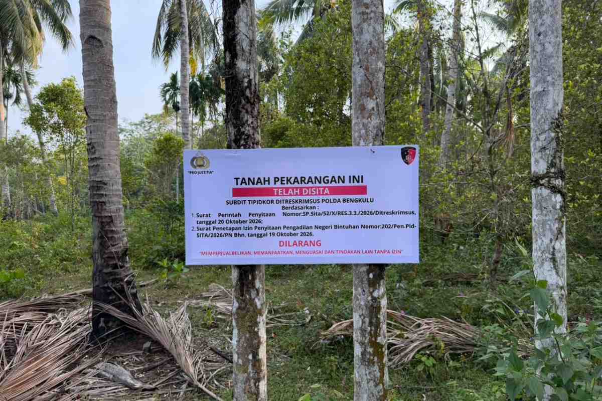 Polda Sita Dua Bidang Tanah Milik Tersangka Kasus Korupsi RSKJ Soeprapto Bengkulu Polda Sita Dua Bidang Tanah Milik Tersangka Kasus Korupsi RSKJ Soeprapto Bengkulu