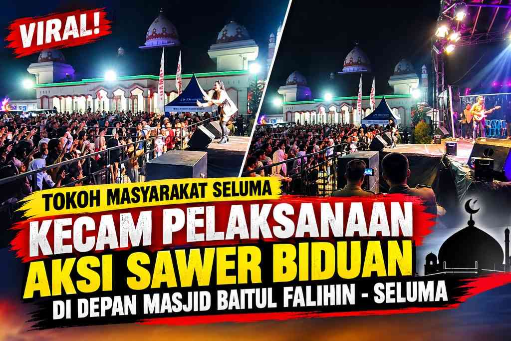 Sorotan Tajam Panggung Dangdut & Sawer-Saweran di Halaman Masjid Agung Baitul Falihin