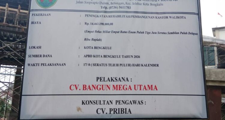 Swasta di Bali dan Sumba Disegel, Proyek Kantor Wali Kota Bengkulu Melenggang di Pinggir Pantai