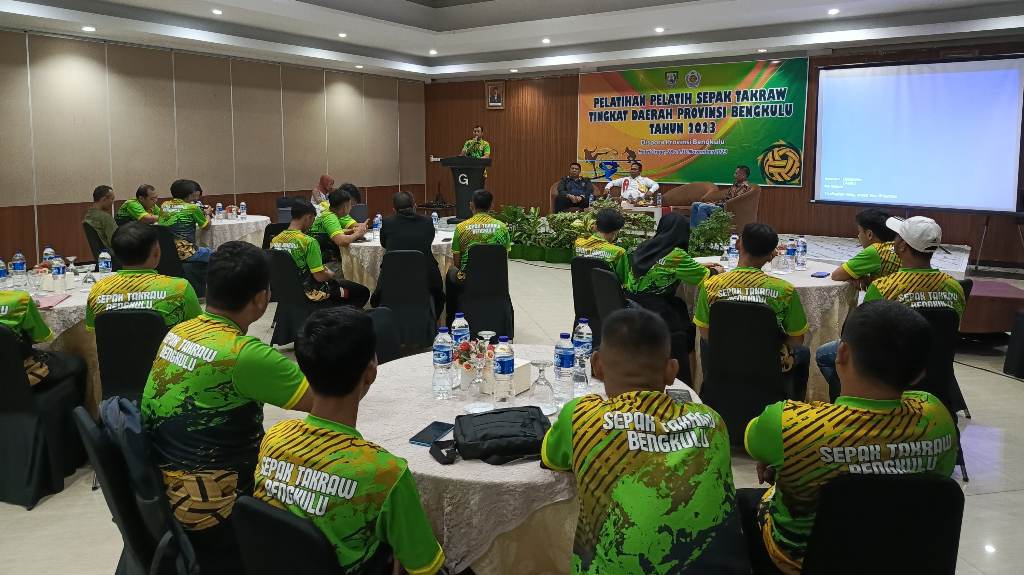 Gandeng Psti, Dispora Provinsi Bengkulu Gelar Pelatihan Pelatih Sepak Takraw Tingkat Provinsi
