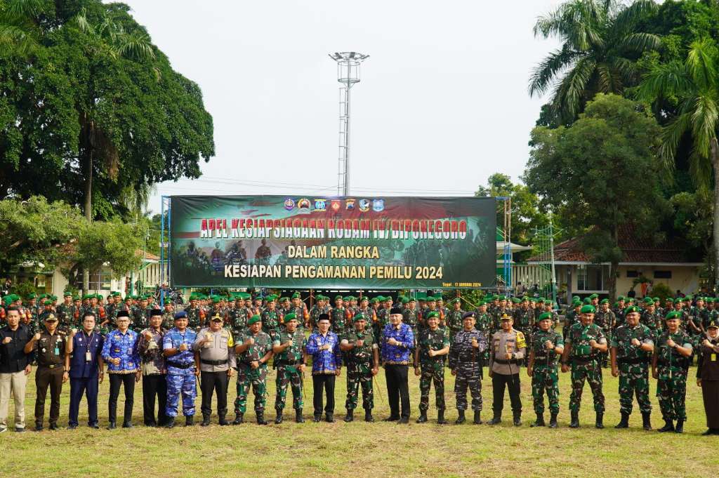 Pengamanan Pemilu 2024, Walikota Tegal Dan Forkopimda Cek Kesiapan Pasukan