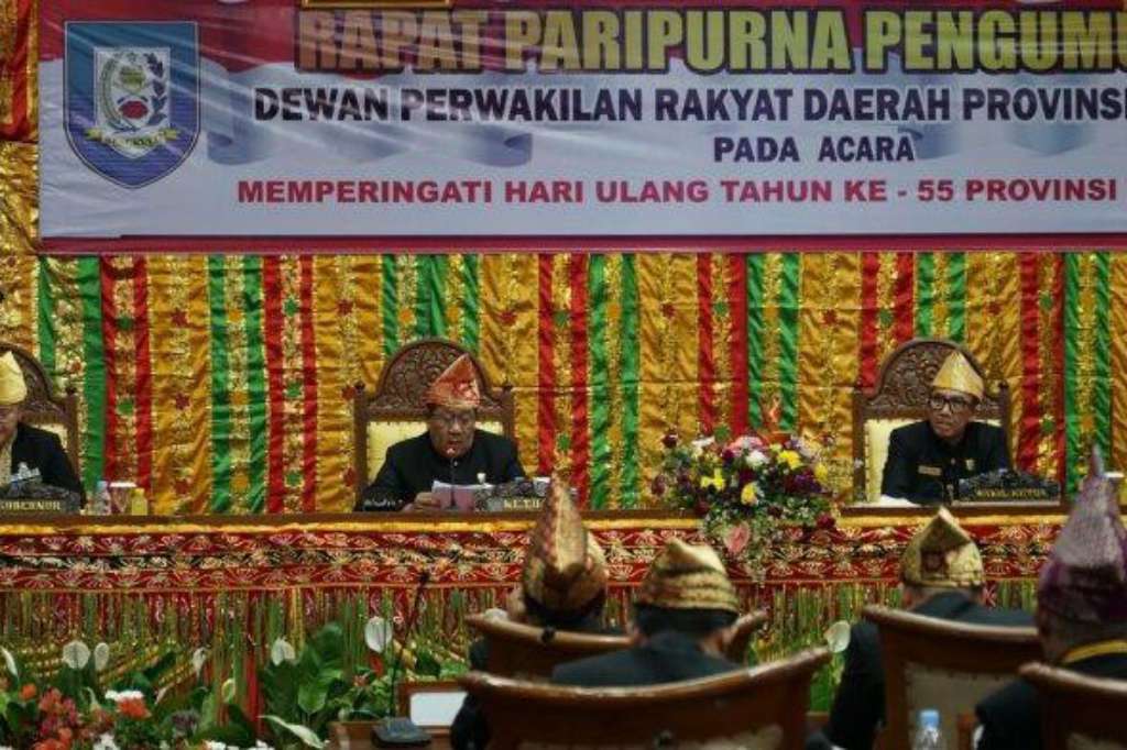 Rapat Paripurna Istimewa Dprd Provinsi Bengkulu Peringatan Hut Provinsi Bengkulu Ke 55