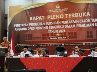 Rapat Pleno Terbuka KPU Provinsi Bengkulu Penetapan 45 Anggota DPRD Provinsi Bengkulu 2024-2029