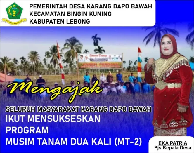 
					Pemdes Karang Dapo Bawah Kabupaten Lebong Dukung Program MT-2