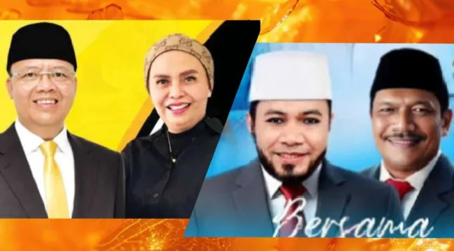 Pasangan Calon Gubernur Bengkulu, Rohidin-Meriani dan Helmi-Mian 