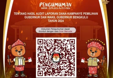 Pengumuman Hasil Audit Laporan Dana Kampanye Pilgub 2024 Bengkulu, Scan Disini