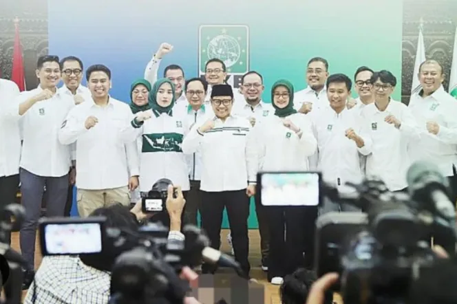 
Ketua Umum PKB Muhaimin Iskandar usai mengumumkan pengurus periode 2024-2029 