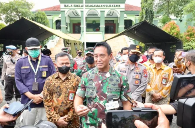 
					Pangdam V Brawijaya, Mayjen TNI Nurcahyanto bersama Kapolda Jawa Timur Irjen Pol Nico Afinta, mendampingi Panglima TNI Jenderal TNI Andika Perkasa.