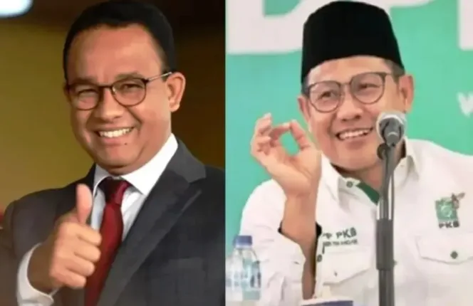 
					Anies (kiri) dan Cak Imin (kanan)