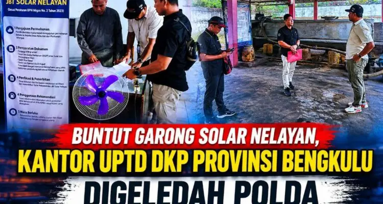 Buntut Garong Solar Nelayan, Kantor UPTD DKP Provinsi Bengkulu Digeledah Polda Tim dari Polda Bengkulu geledah Kantor UPTD DKP Provinsi Bengkulu