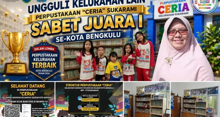 Ungguli Kelurahan Lain, Perpustakaan 'CERIA' Sukarami Sabet Juara I Se-Kota Bengkulu