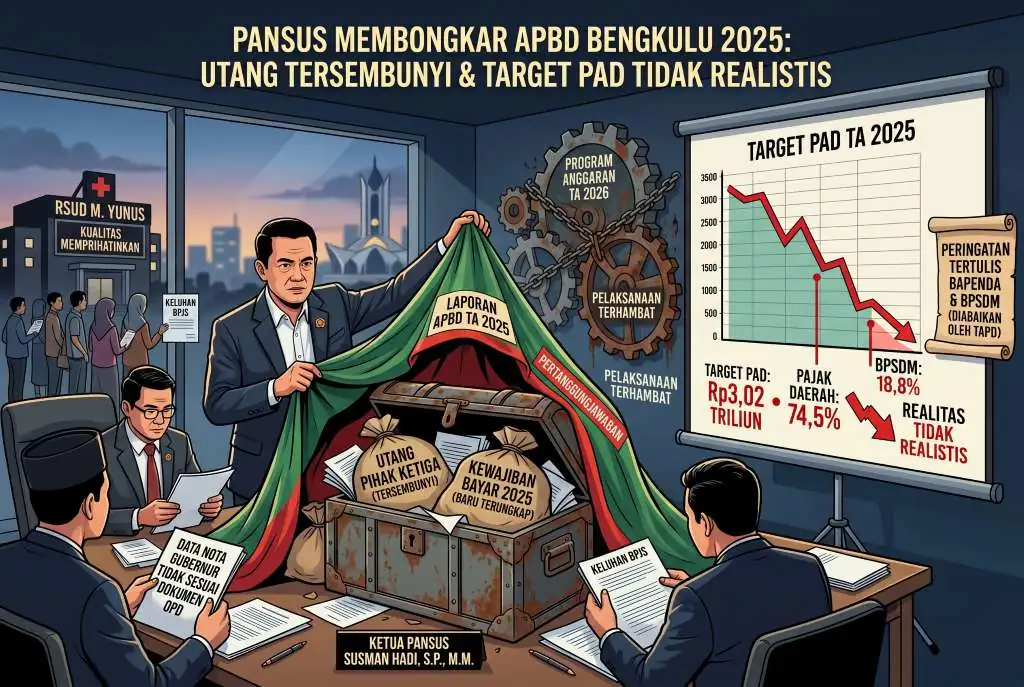 Pansus Bongkar Utang Ratusan Miliar Hingga Target PAD Pemprov Bengkulu Tak Realistis Pansus Bongkar Utang Ratusan Miliar Hingga Target PAD Pemprov Bengkulu Tak Realistis