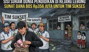 buat ilustrasi gambar rasio 3:2 untuk gambar berita berjudul: Sisi Suram Dunia Pendidikan di Rejang Lebong, Sunat Dana BOS Rp356 Juta untuk Tim Sukses
