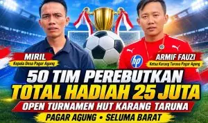 50 Tim Bersaing Rebutkan Piala Bergilir Turnamen HUT Karang Taruna Pagar Agung 50 Tim Bersaing Rebutkan Piala Bergilir Turnamen HUT Karang Taruna Pagar Agung
