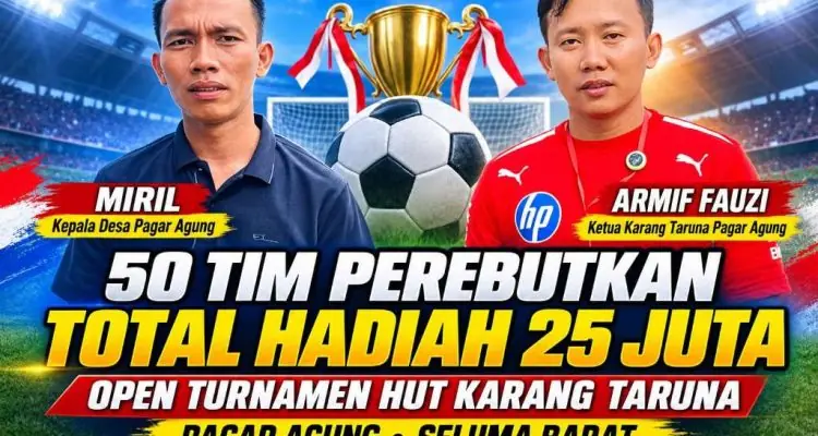 50 Tim Bersaing Rebutkan Piala Bergilir Turnamen HUT Karang Taruna Pagar Agung