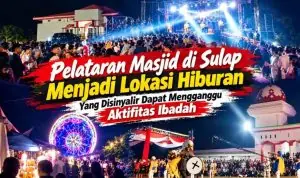 Alih Fungsi Pelataran Masjid Falihin Disesaki Hiburan, Fasilitas Publik Terbengkalai