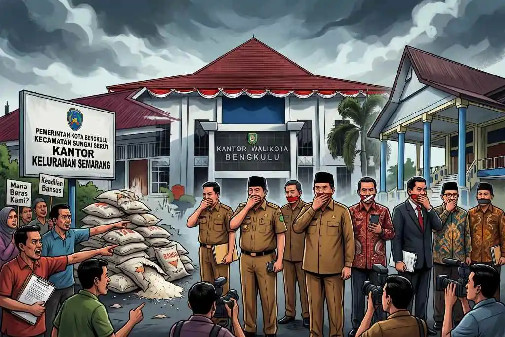 Bansos Beras Diselewengkan, Petinggi Pemkot Bengkulu Mendadak Kompak Membisu