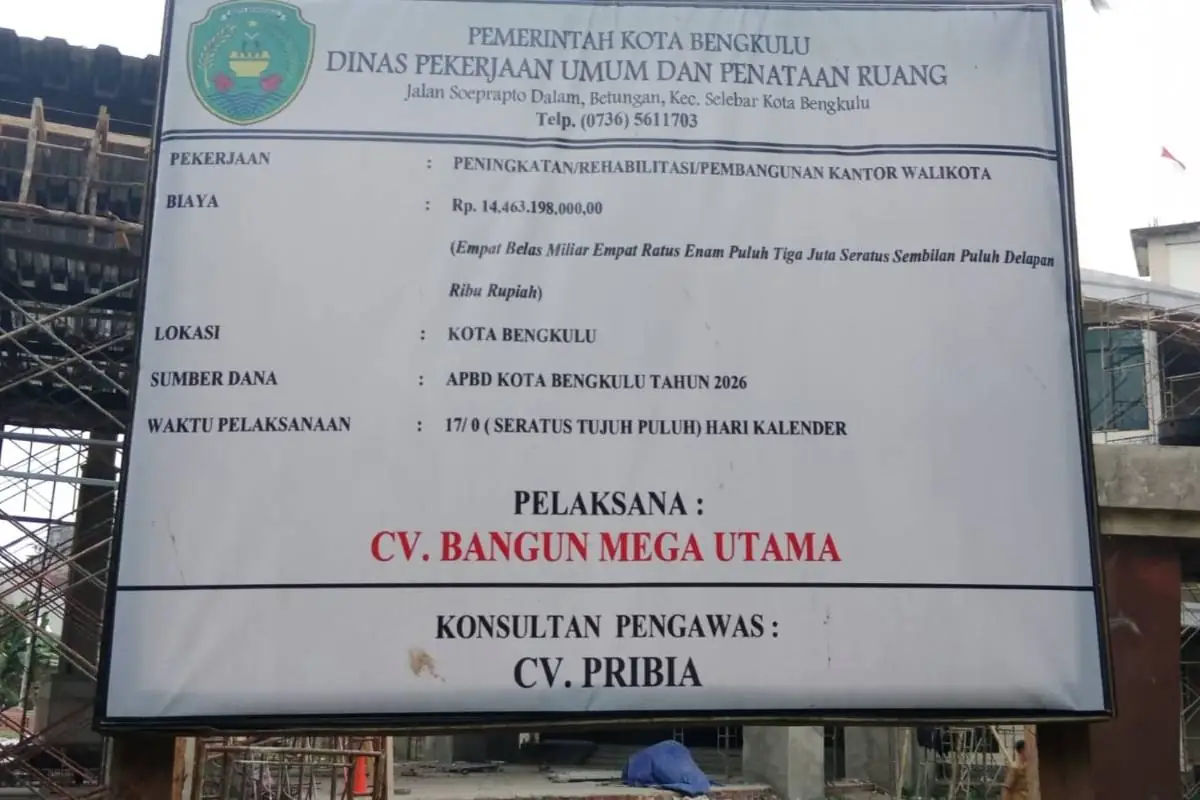 Swasta di Bali dan Sumba Disegel, Proyek Kantor Wali Kota Bengkulu Melenggang di Pinggir Pantai